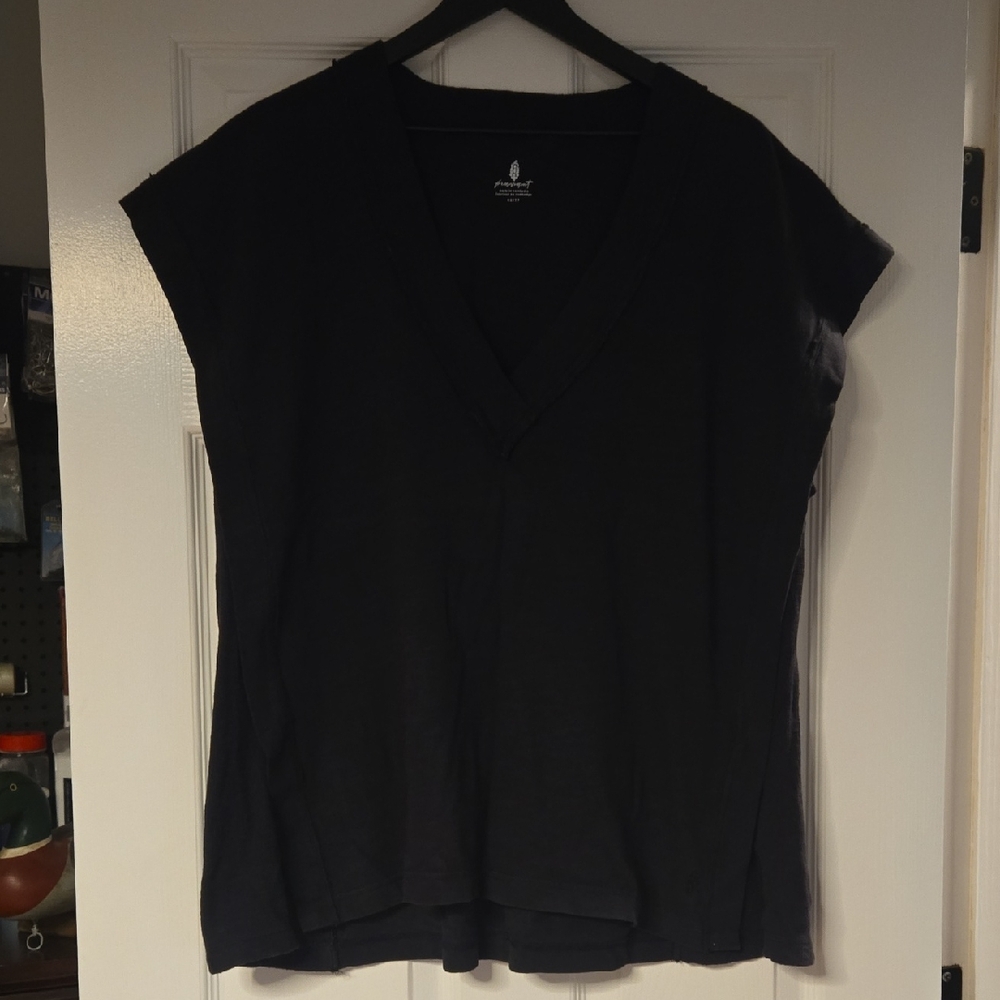 FP Movement by Free People Black V-Neck Tee
